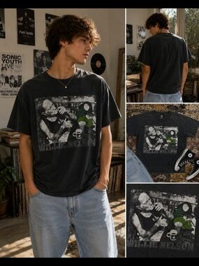 Willie Nelson 'Legalize It' Zion Rootswear Size M Graphic Band T-Shirt